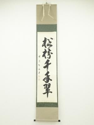 前大徳　澤宗津筆　「松樹千年翠」一行書　肉筆紙本掛軸（共箱）